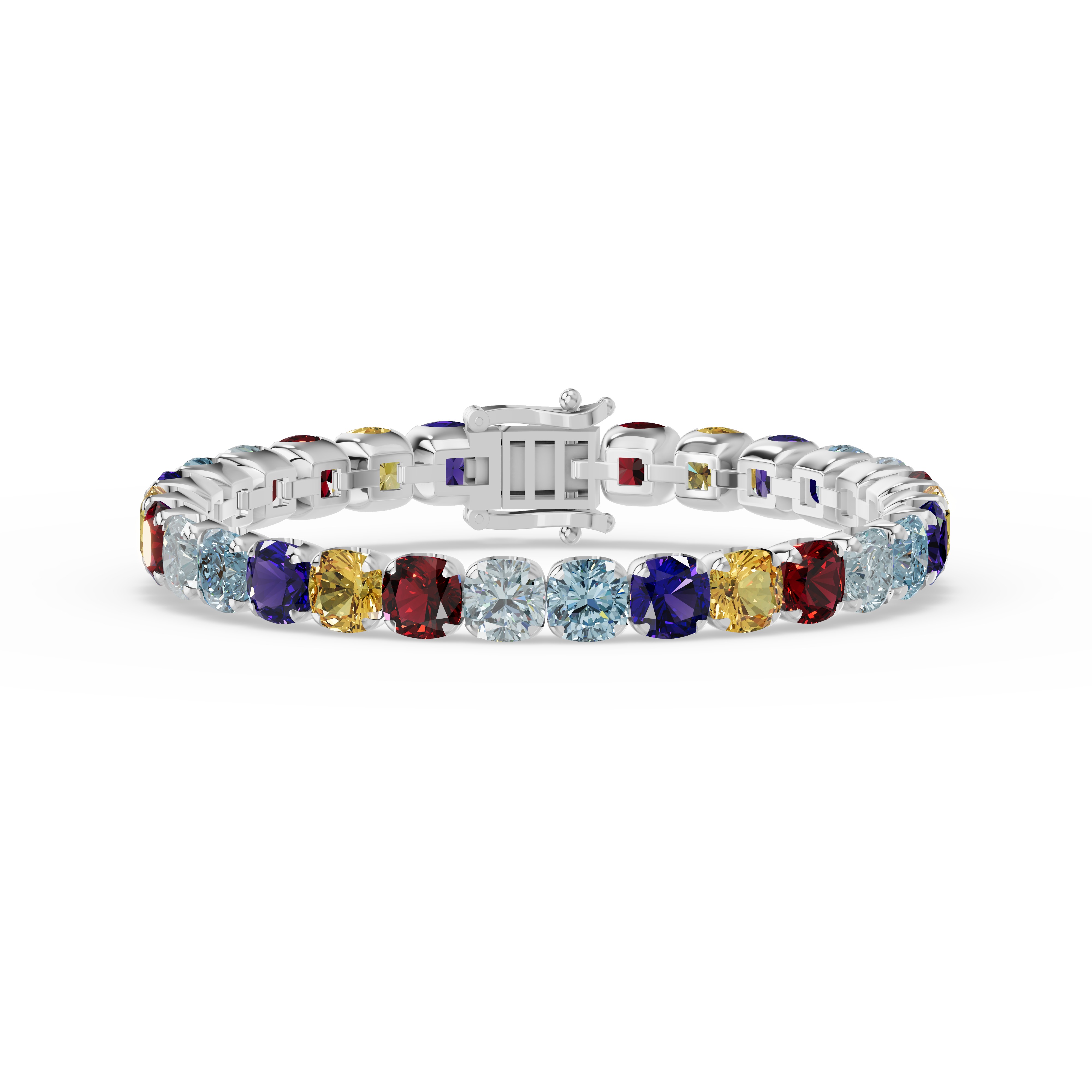 Multicolor Cushion Gemstone Bracelet