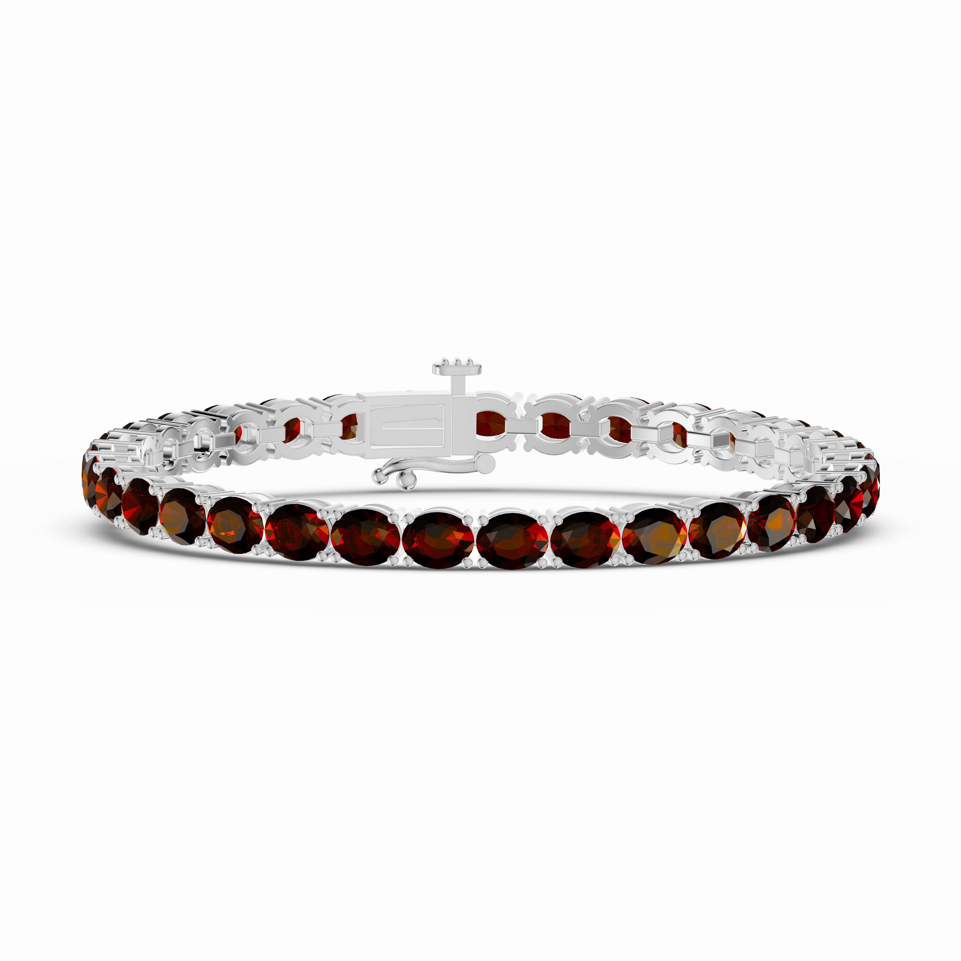 Oval Garnet Tennis Bracelet