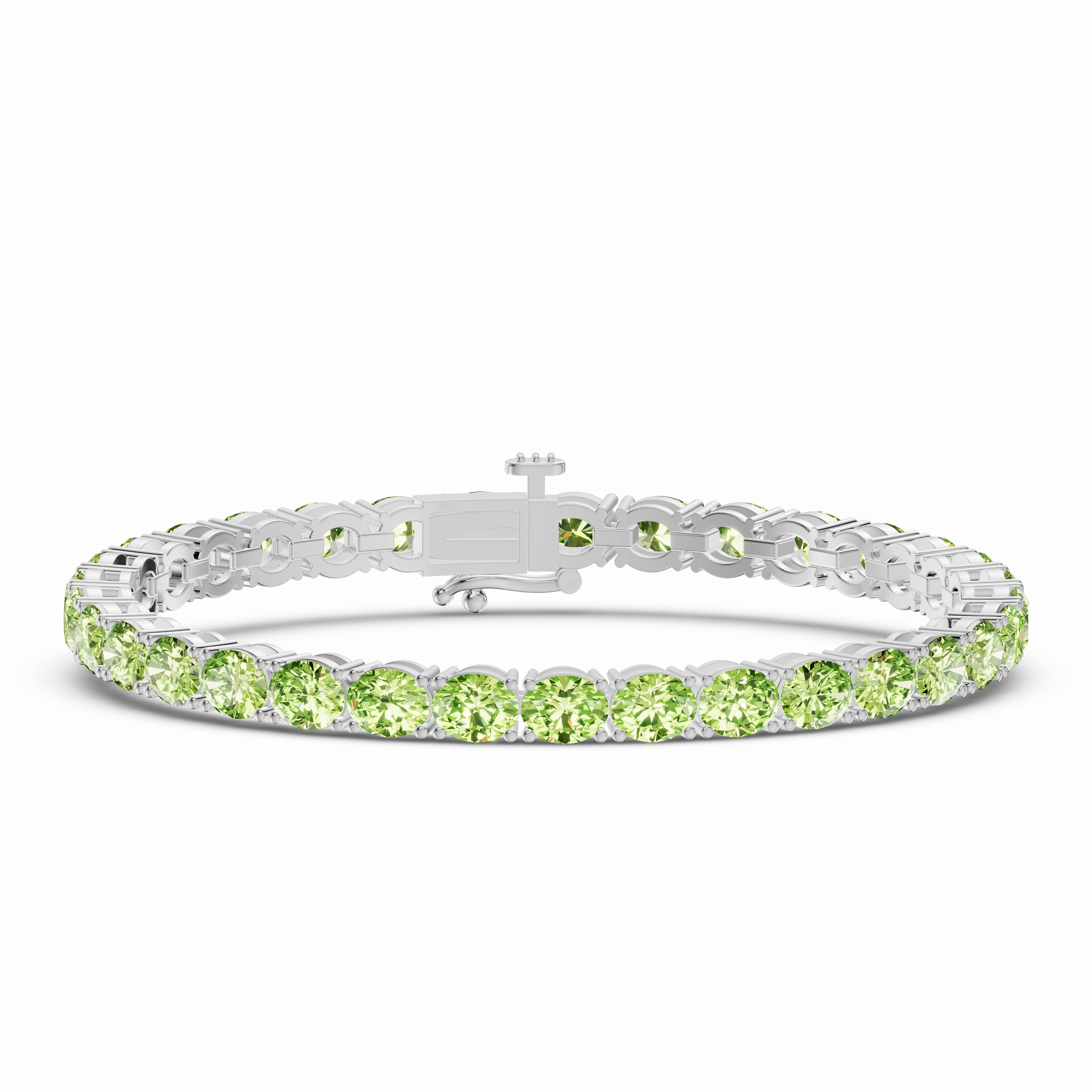 Oval Peridot Tennis Bracelet