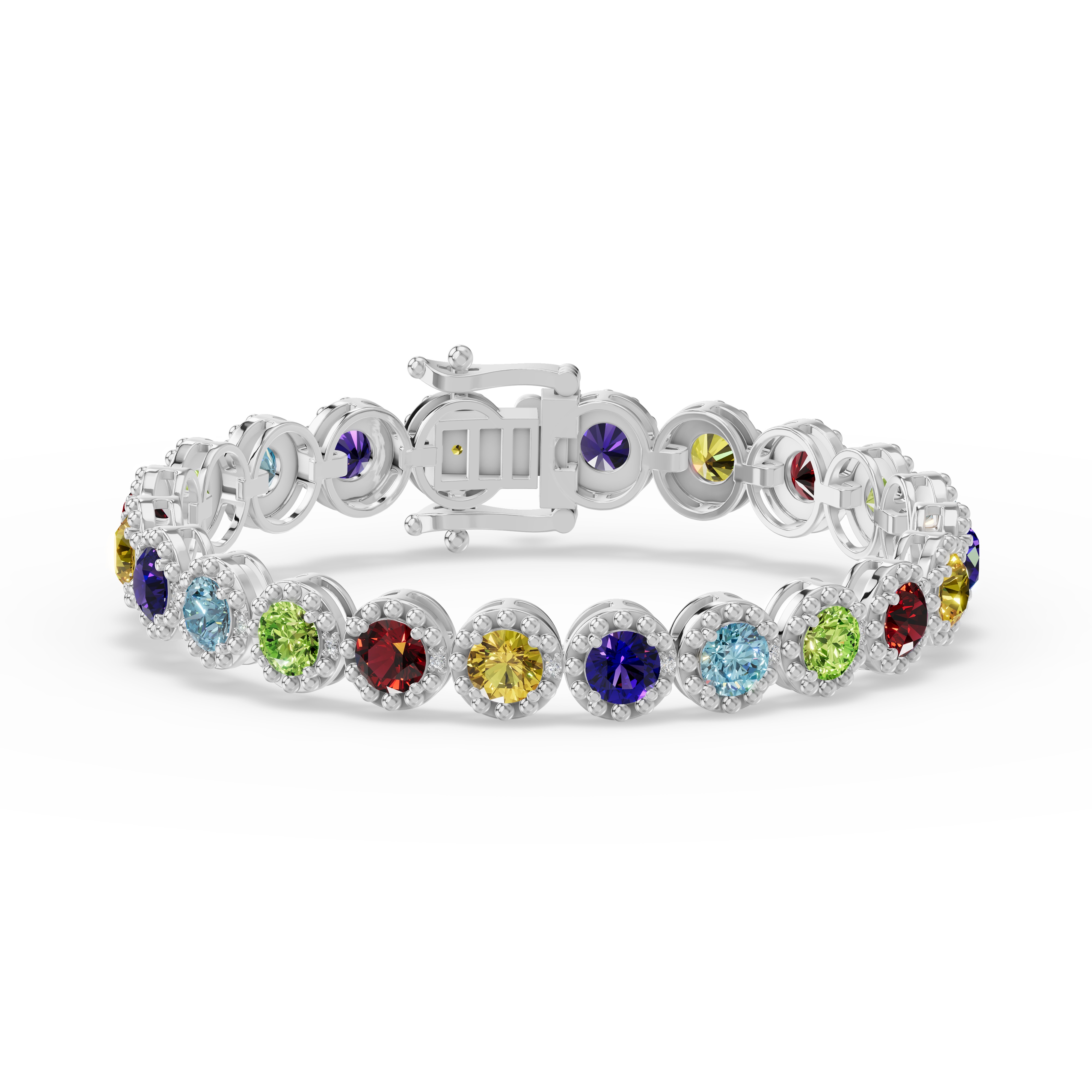 Rainbow Gemstone Beaded Bracelet