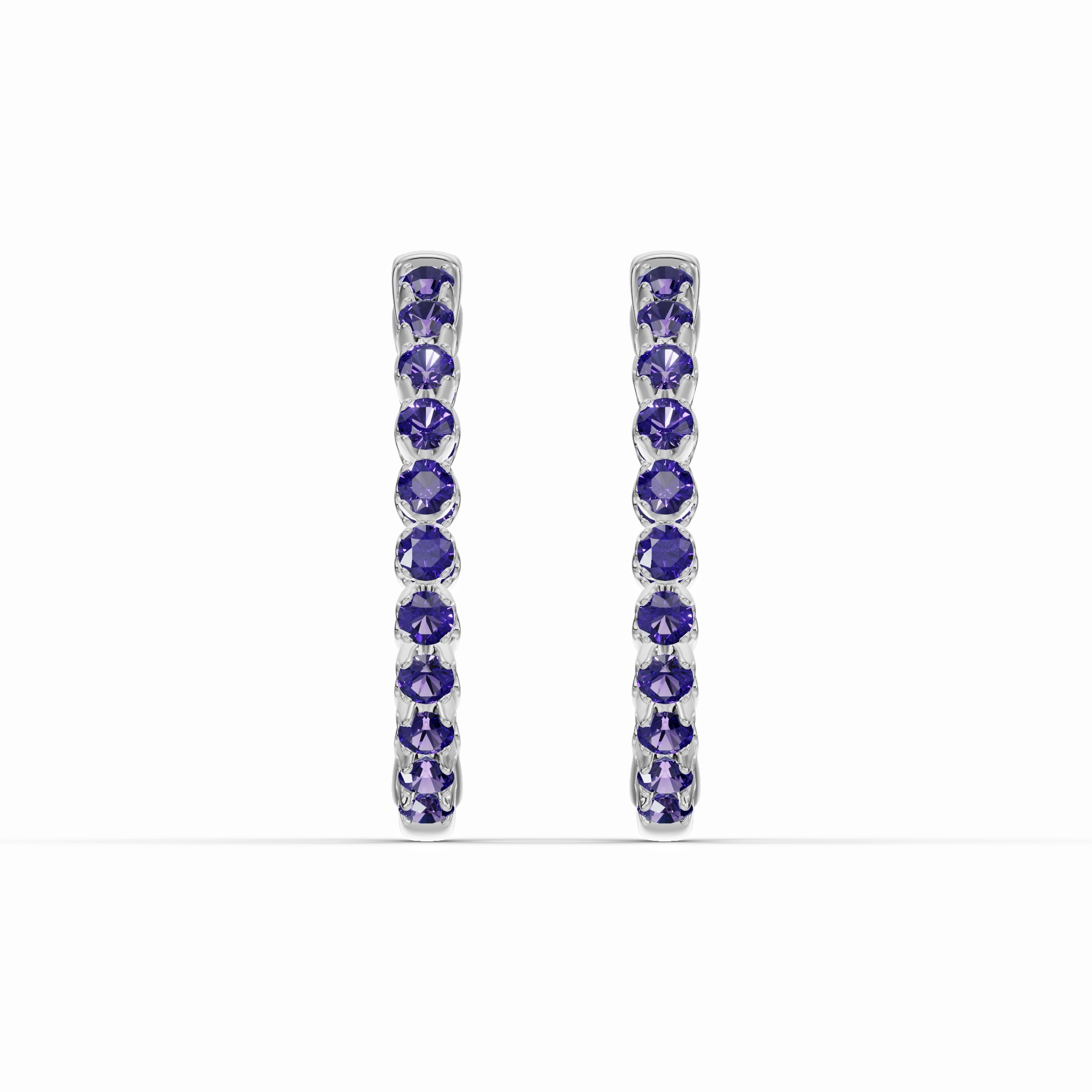 Amethyst Inside-Out Hoop Earrings