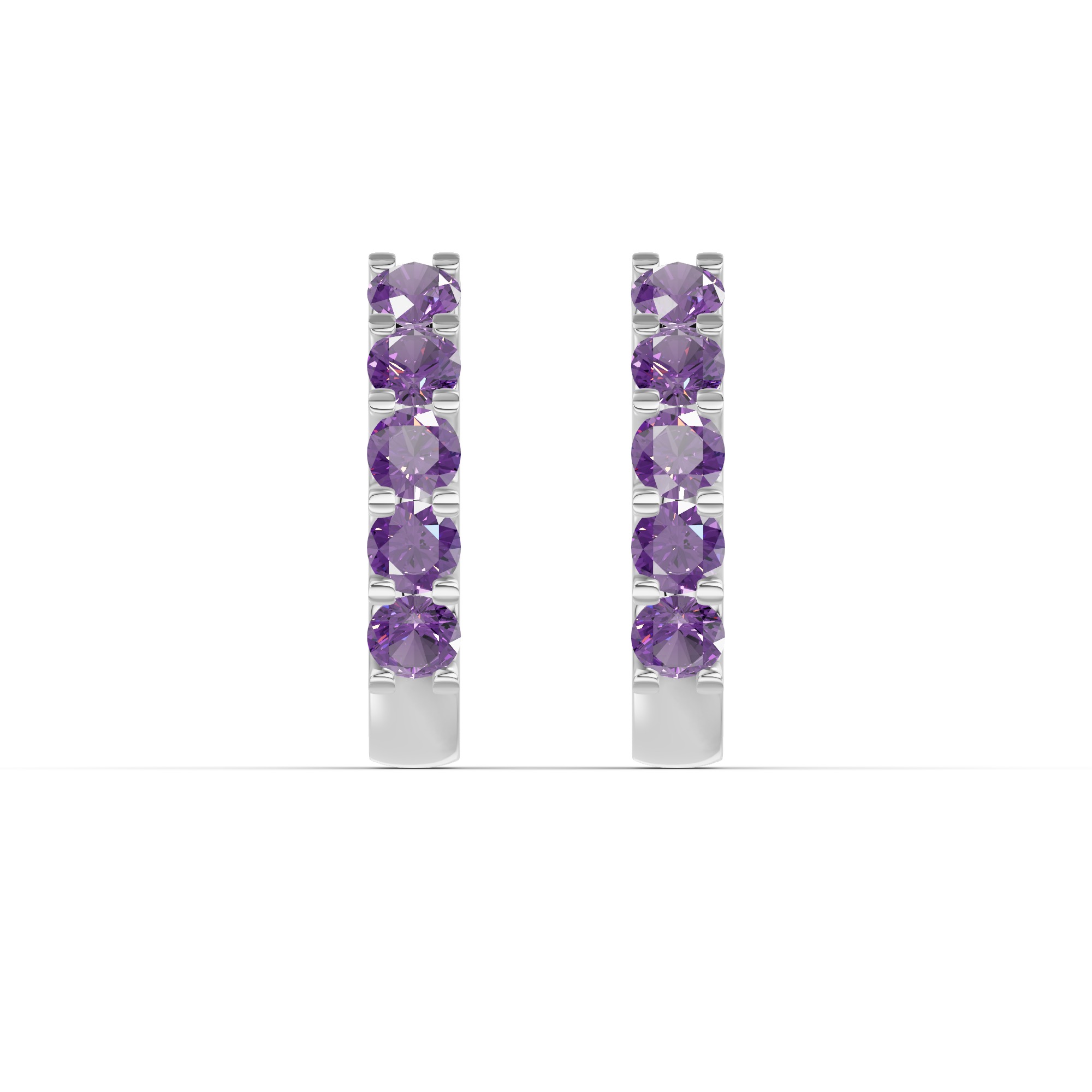 Amethyst Huggie Earrings