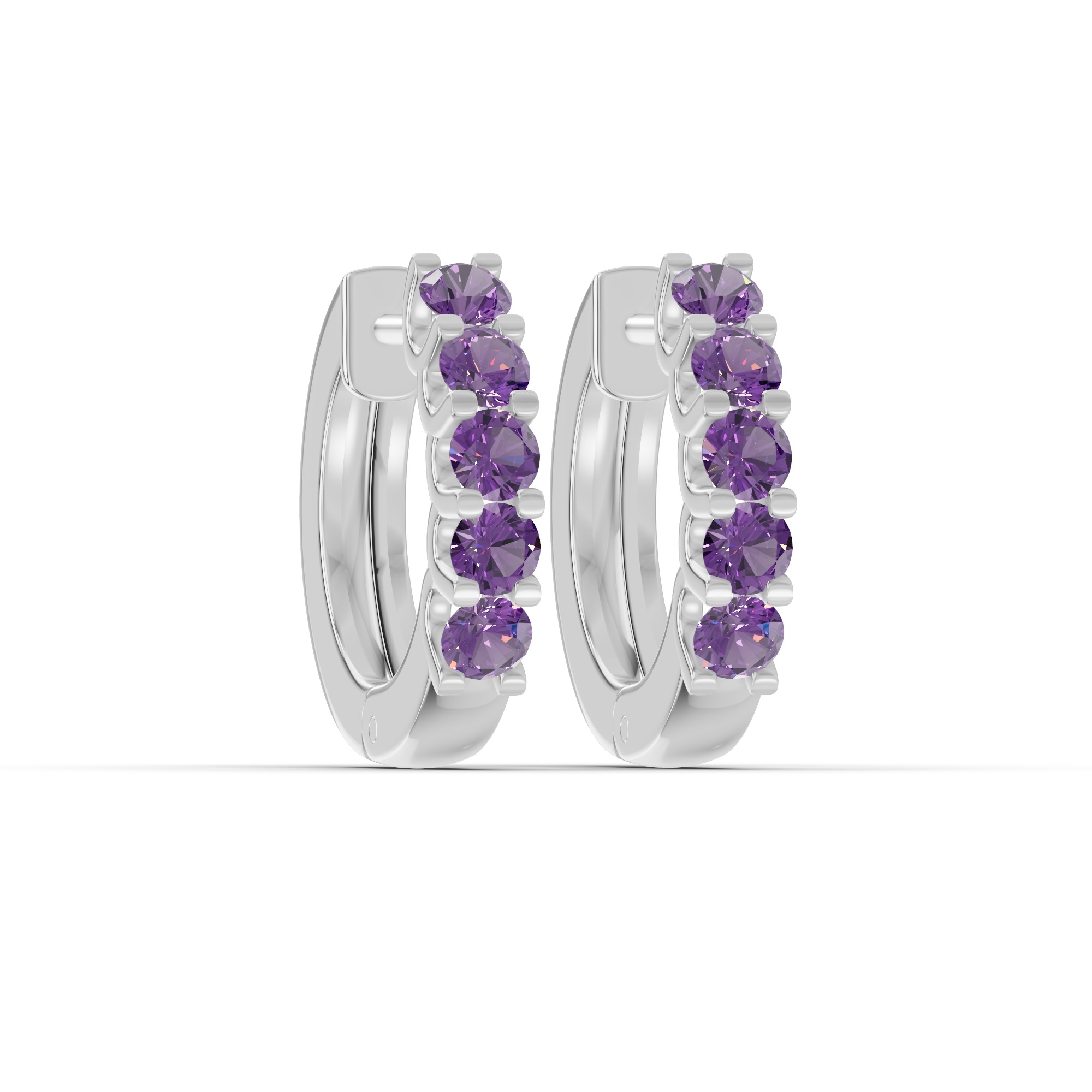 Amethyst Huggie Earrings