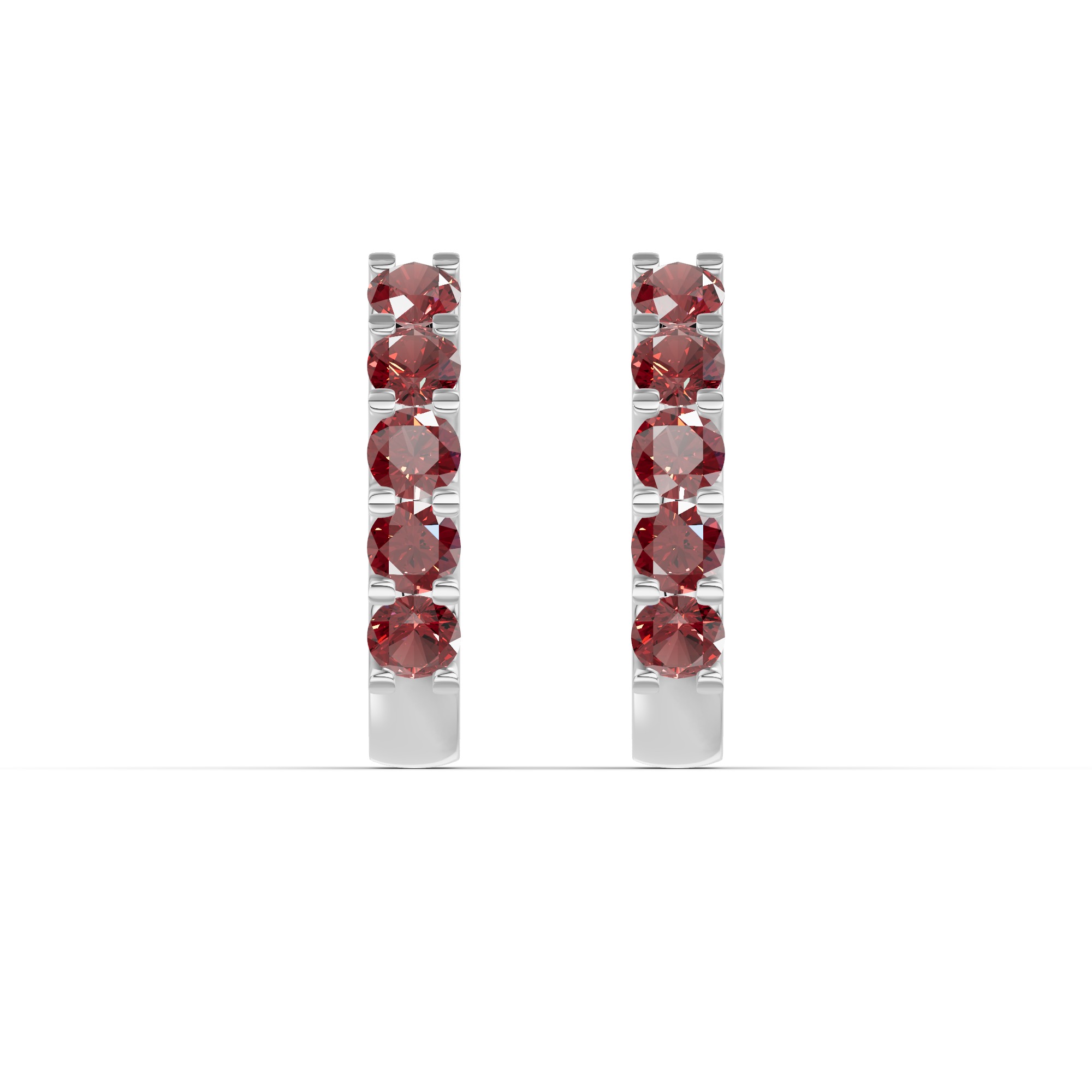 Garnet Huggie Earrings