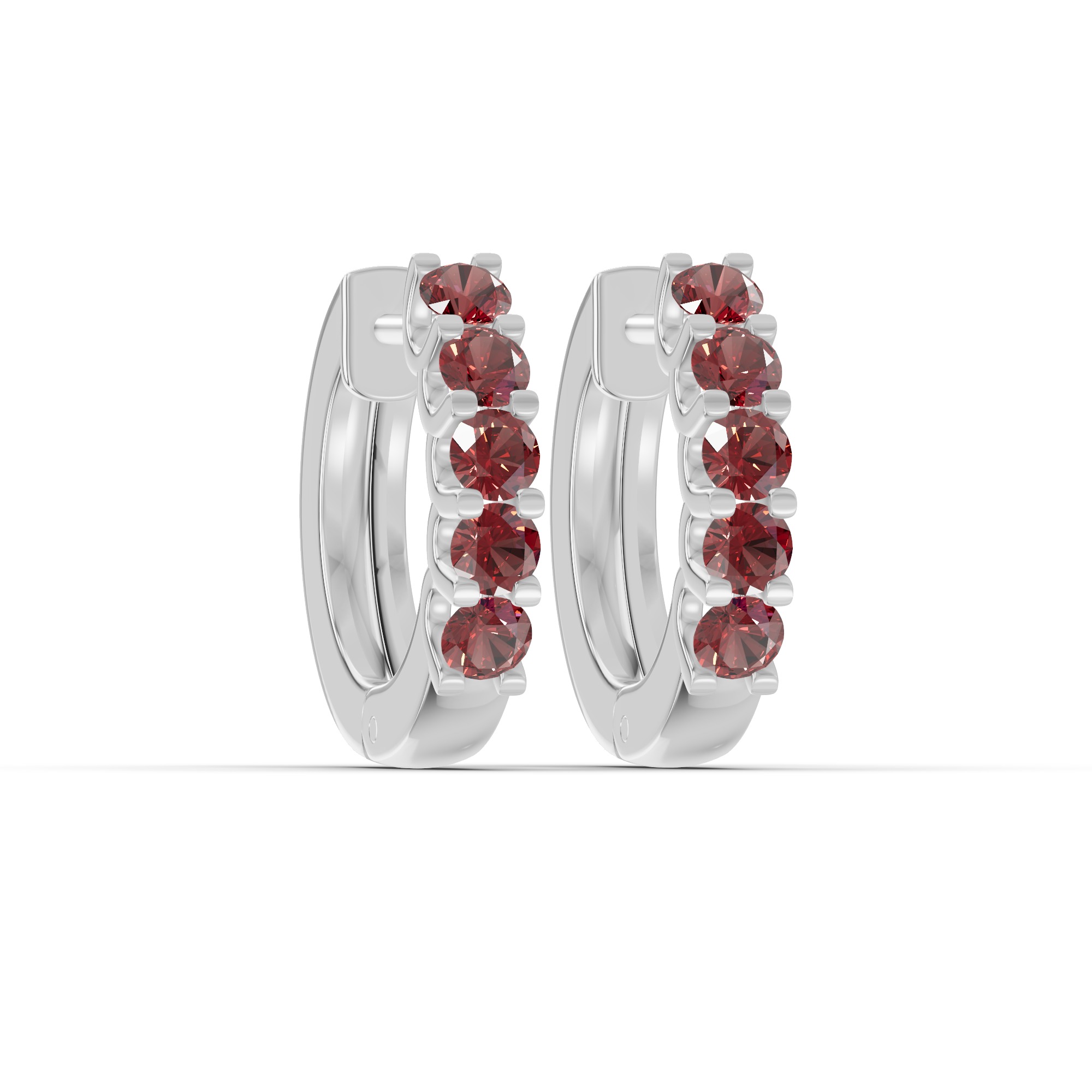 Garnet Huggie Earrings