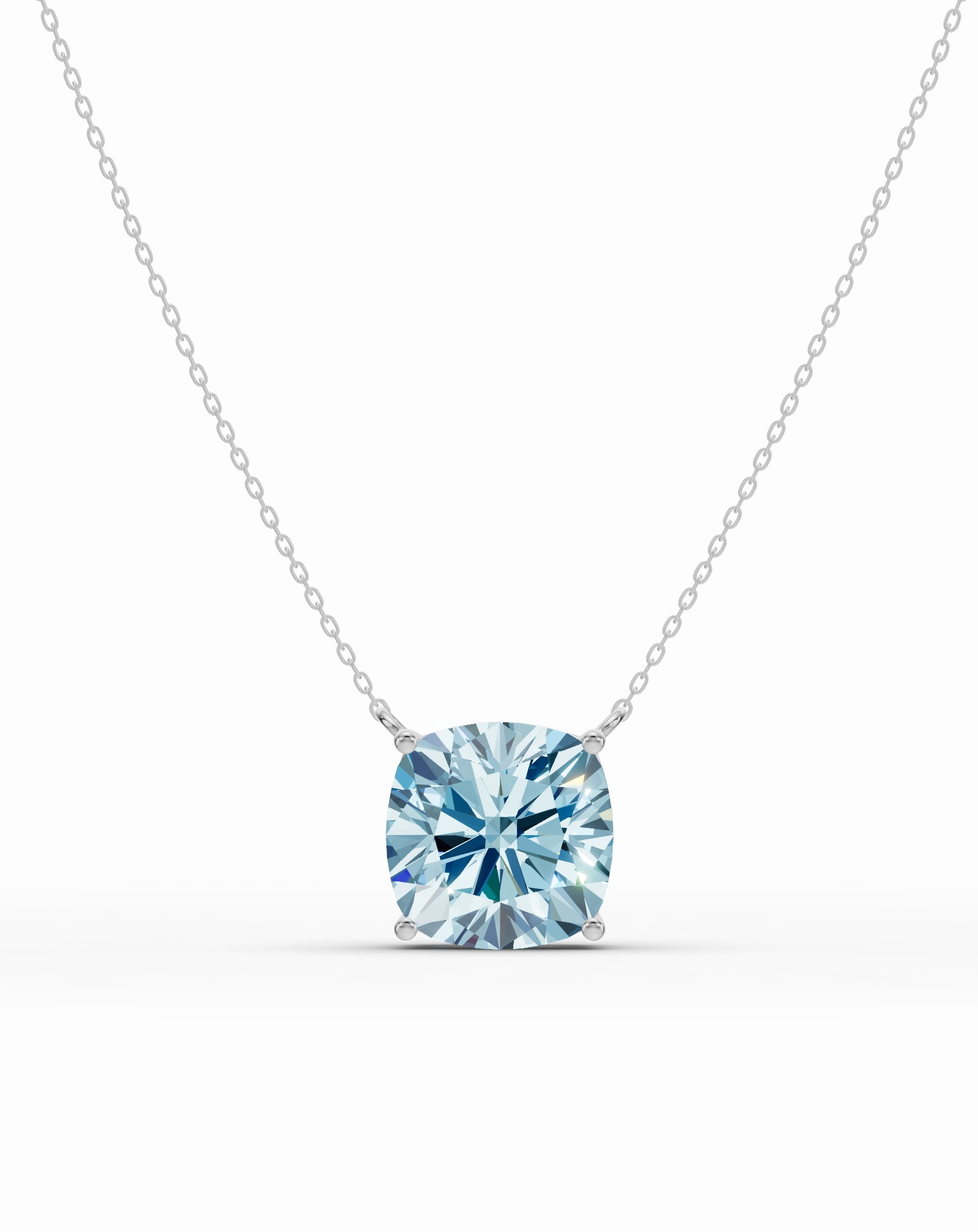 Cushion Sky Blue Topaz Necklace
