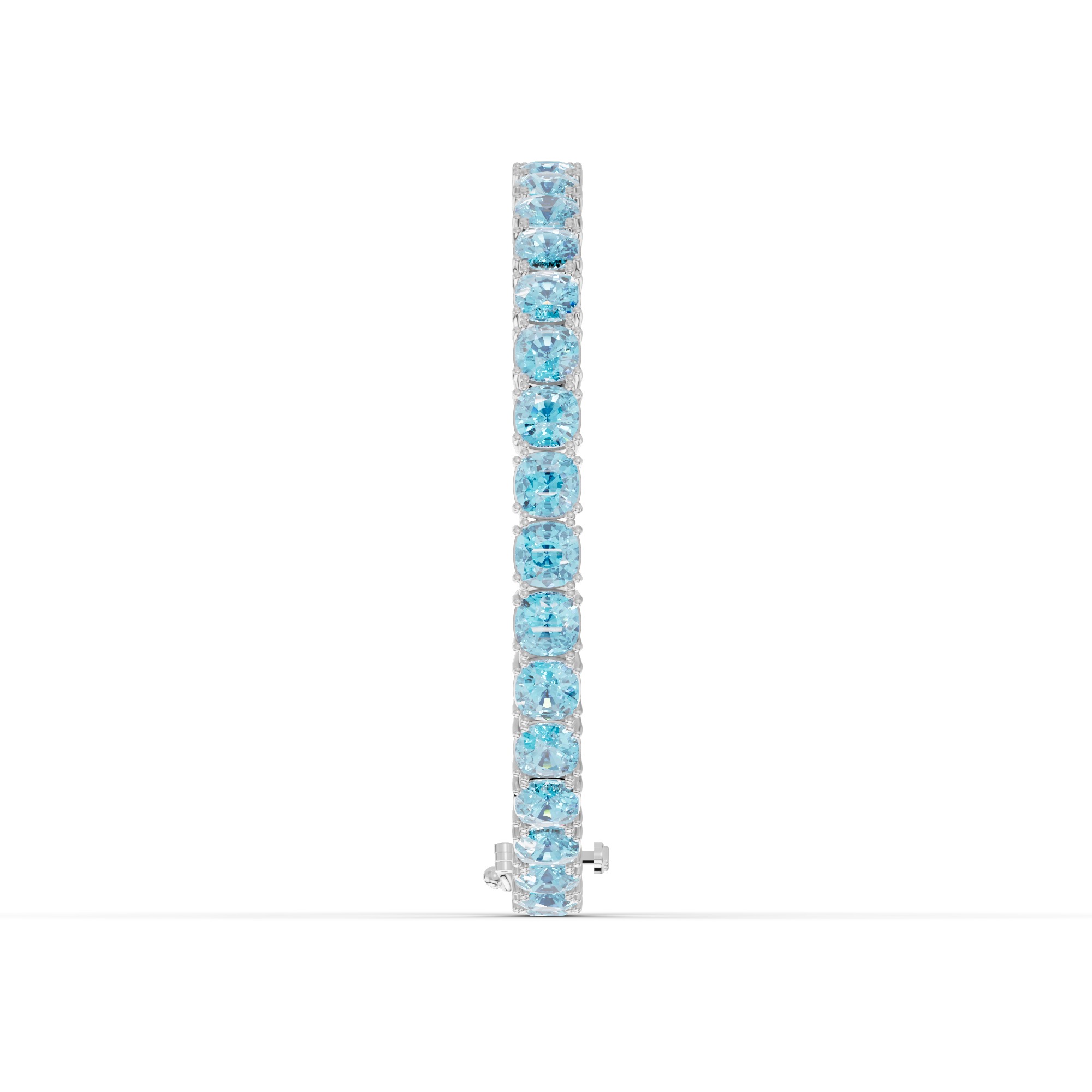 Swiss Blue Topaz Cushion Tennis Bracelet