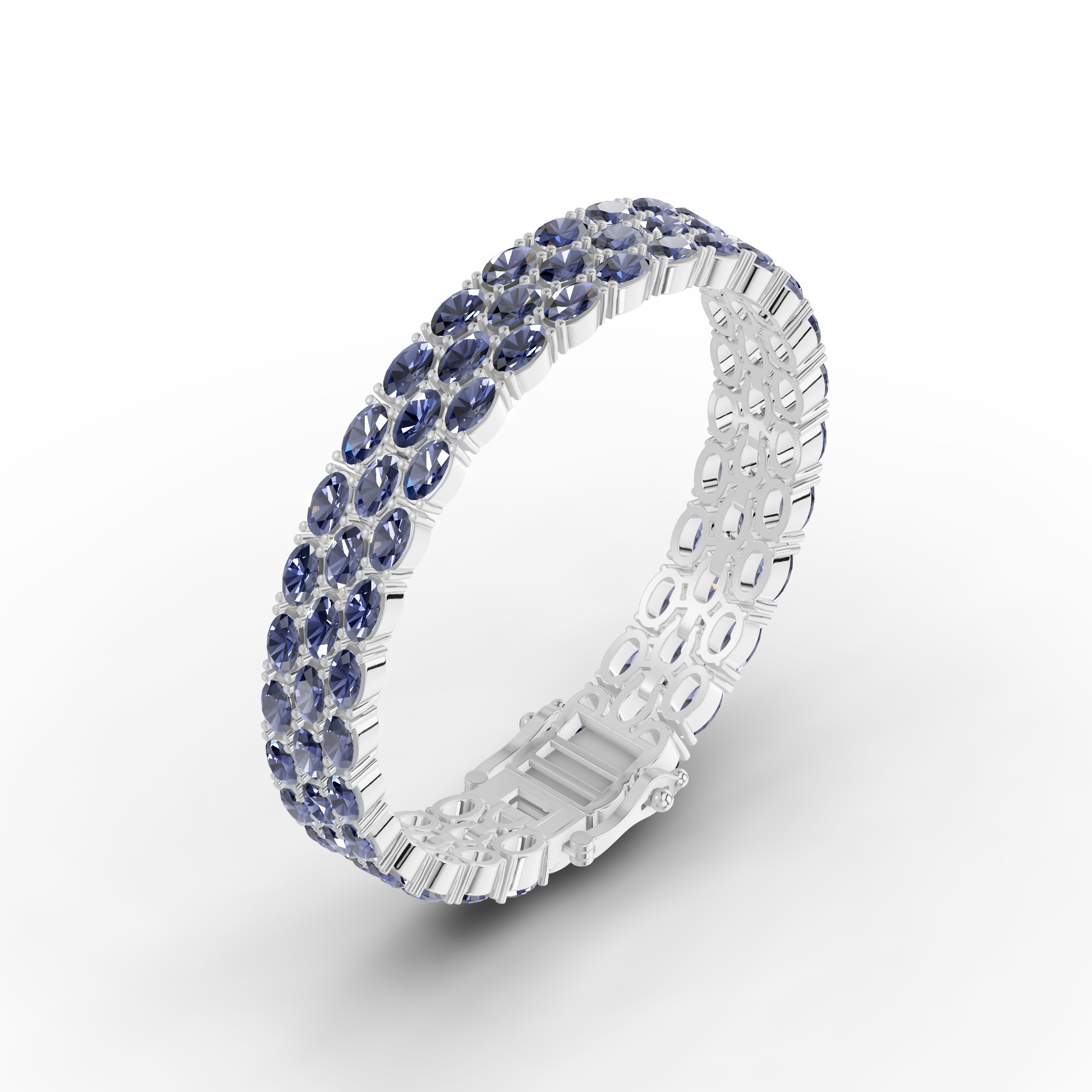 Triple Row Oval Tanzanite Bracelet