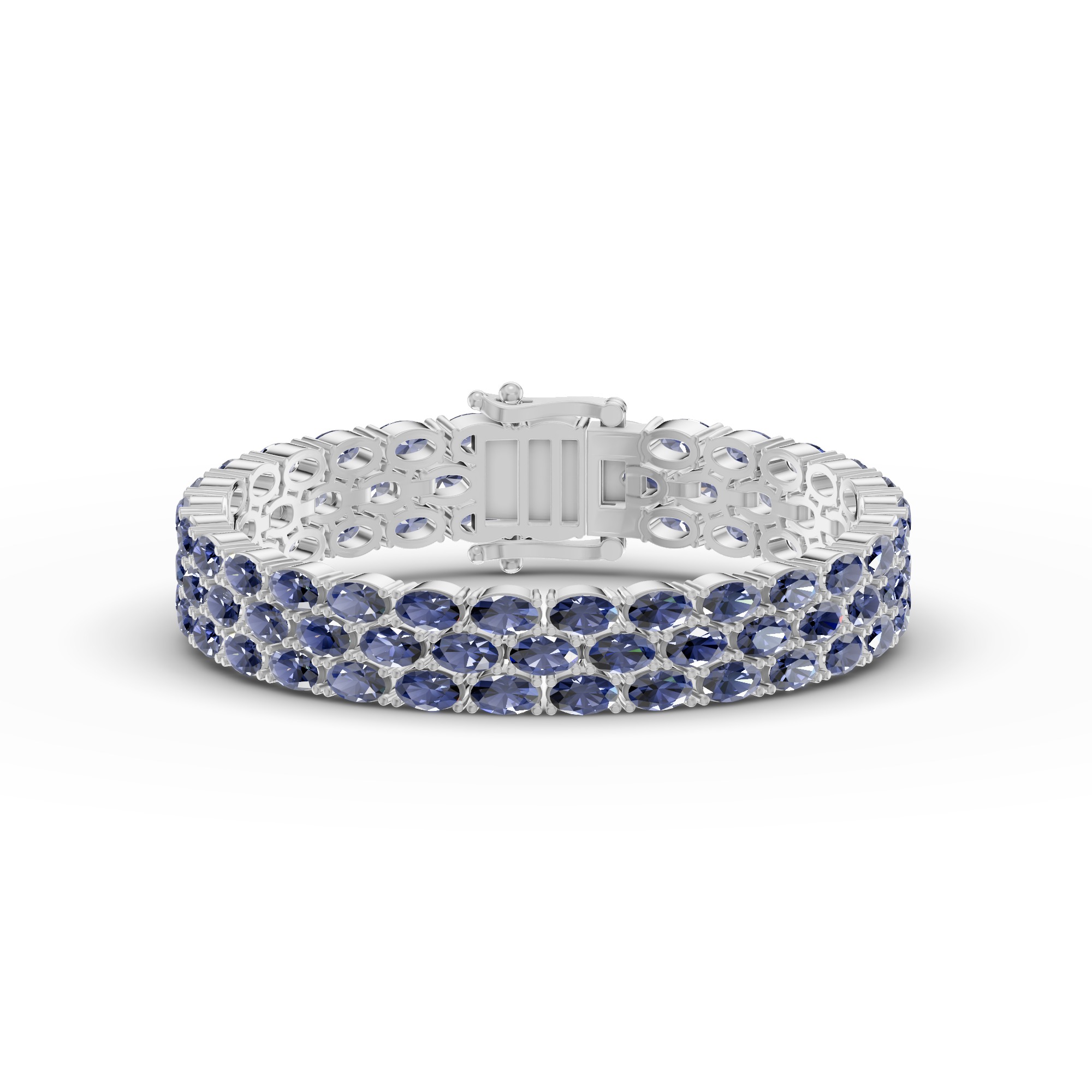 Triple Row Oval Tanzanite Bracelet